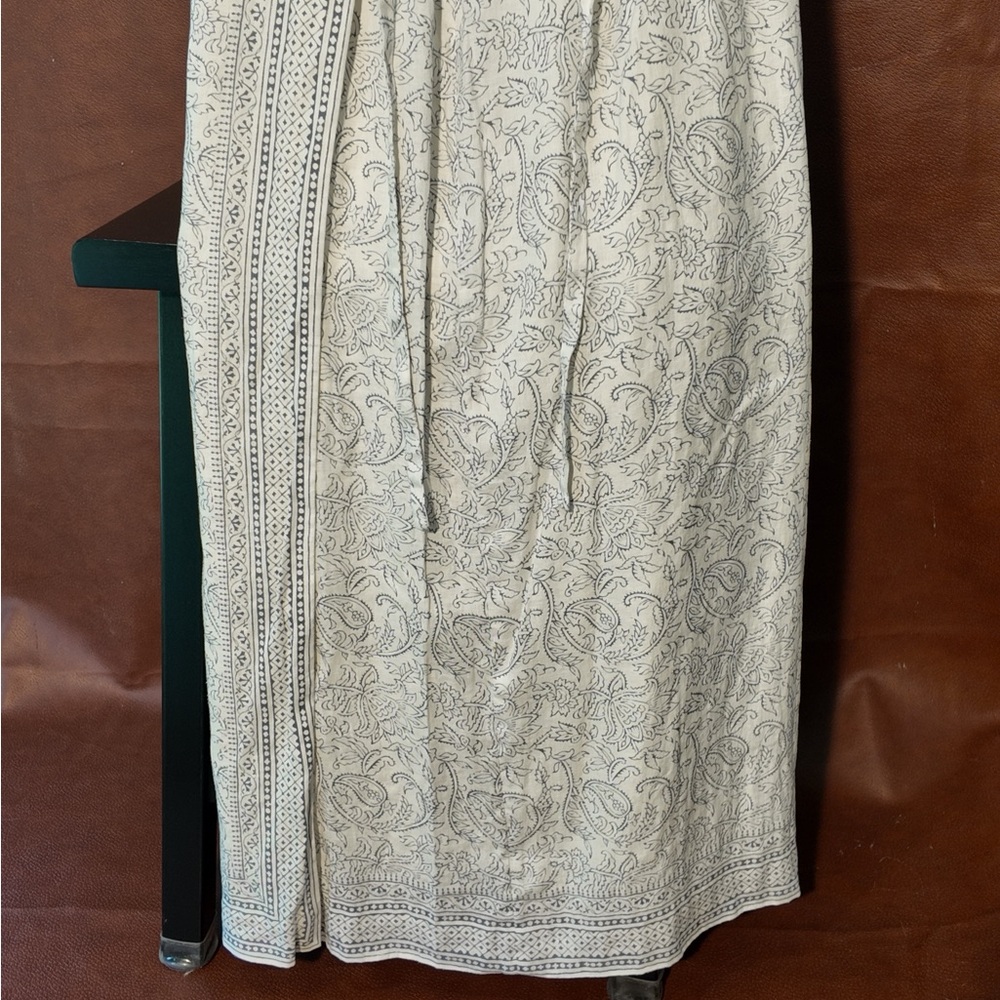 Jones New York White and Blue Linen Skirt